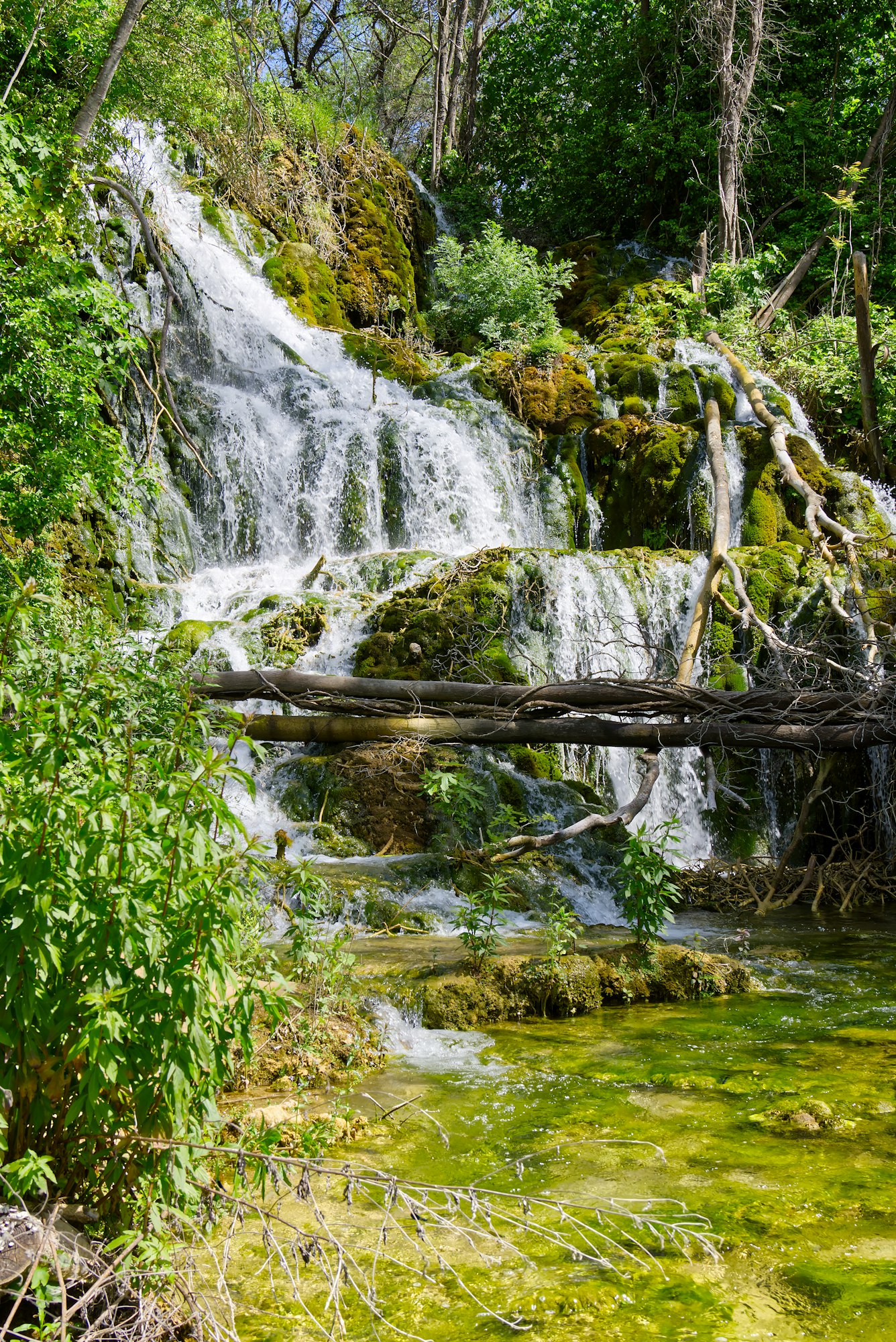 Beautiful Waterfall background. Beautiful Waterfall In Krka National Park - Croatia, Europe
